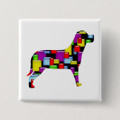 mozaïekhond vierkante button 5,1 cm (Voorkant)