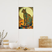 Mozaïekkat: Abstract door Egypte geïnspireerd Poster (Keuken)