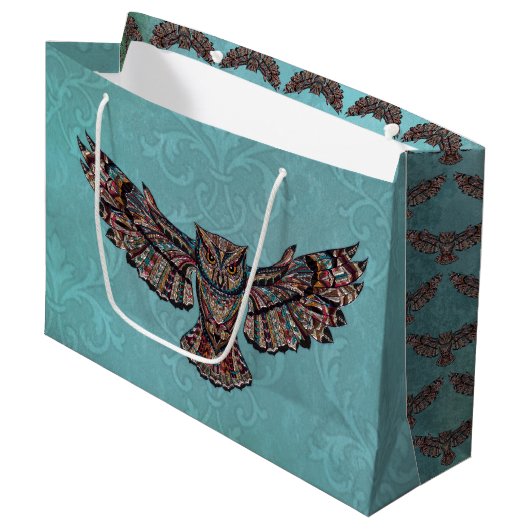 Mozaïekkleurige boomkorren groot cadeauzakje (Voorkant Gekanteld)