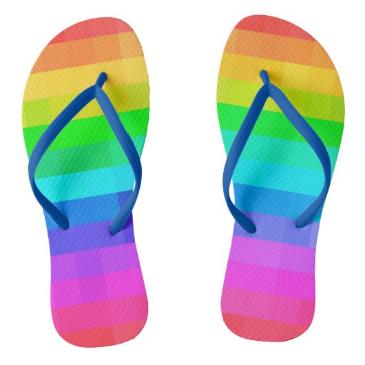 Mozaïekkleurige gecheckte regenboogvierkant afbeel teenslippers (Voetbed)