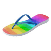 Mozaïekkleurige gecheckte regenboogvierkant afbeel teenslippers (Schuin)