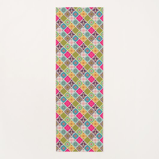 Mozaïekkleurige Marokkaanse levendige energieke ku Yogamat (Voorkant)