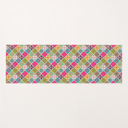 Mozaïekkleurige Marokkaanse levendige energieke ku Yogamat (Voorkant (horizontaal))