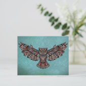 Mozaïekkleurige oliet met turkooizen achtergrond briefkaart (Staand voorkant)