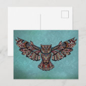 Mozaïekkleurige oliet met turkooizen achtergrond briefkaart (Voorkant / Achterkant)