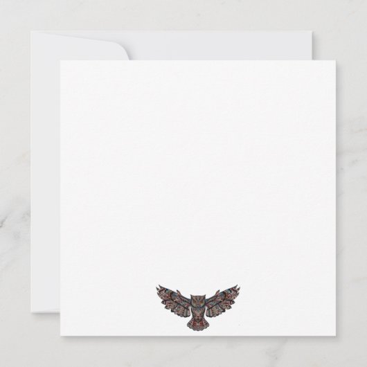 Mozaïekkleurige oliet met turkooizen achtergrond kaart (Achterkant)