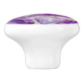 Mozaïekkunst - Amethist en parel Keramische Knop (Zijkant)