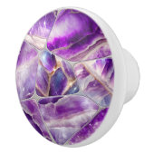 Mozaïekkunst - Amethist en parel Keramische Knop (Rechts)