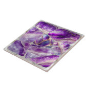 Mozaïekkunst - Amethist en parel Tegeltje (Zijkant)