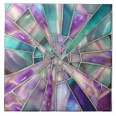 Mozaïekkunst - Dromerig Fluoriet Tegeltje (Voorkant)