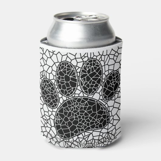 Mozaïekkunst HDeW-afdrukken in zwart-wit Blikjeskoeler (Blikje Voorkant)