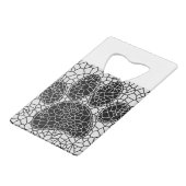 Mozaïekkunst HDeW-afdrukken in zwart-wit Creditkaart Flessenopener (Achterkant Gekanteld)