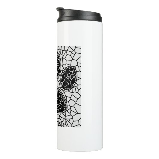 Mozaïekkunst HDeW-afdrukken in zwart-wit Thermosbeker (Geroteerd rechts)