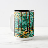 Mozaïekkunst van Ailly Cup Tweekleurige Koffiemok (Voorkant links)