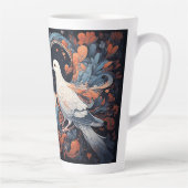 Mozaïekkunstwerk van duiven met hartontwerpen latte mok (Rechts)
