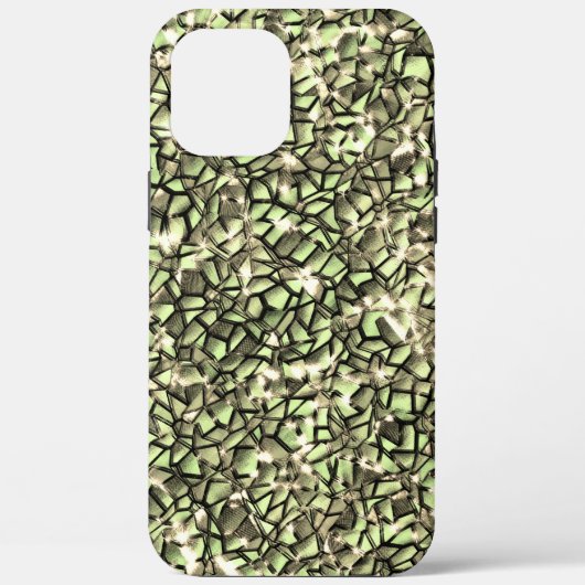 Mozaïeklagen in groengroene sepia en sparkle Case-Mate iPhone case (Achterkant)