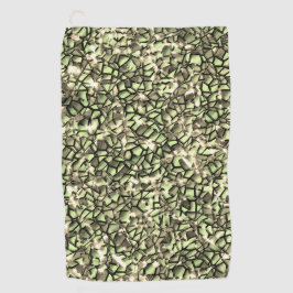 Mozaïeklagen in groengroene sepia en sparkle golfhanddoek