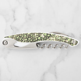 Mozaïeklagen in groengroene sepia en sparkle kurkentrekker