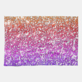 Mozaïeklagen in ruwe oranje tot lila en glinsteren theedoek (Horizontaal)