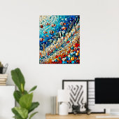 mozaïekmarine poster (Thuiskantoor)
