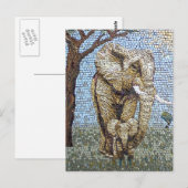 Mozaïekolifant Briefkaart (Voorkant / Achterkant)