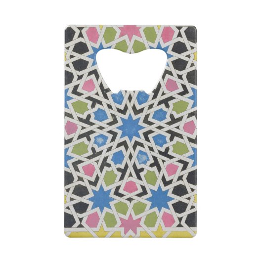 Mozaïekontwerp uit het Alhambra, uit 'The Arabian Creditkaart Flessenopener (Voorkant)