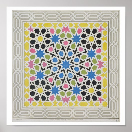 Mozaïekontwerp uit het Alhambra, uit 'The Arabian Poster (Voorkant)