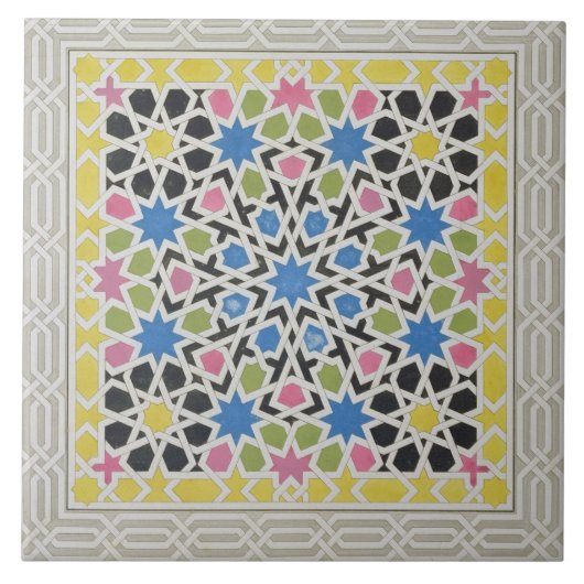 Mozaïekontwerp uit het Alhambra, uit 'The Arabian Tegeltje (Voorkant)