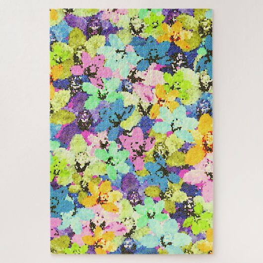 Mozaïekorkaankleurige orchideeën, legpuzzel (Verticaal)