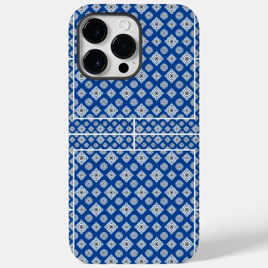 Mozaïekpatroon 02.BW.b Blue BG Case-Mate iPhone Case (Achterkant)
