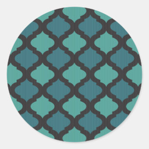 Mozaïekpatroon in arabische stijl ronde sticker