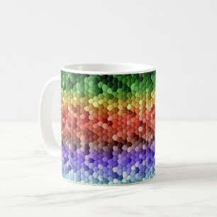 Mozaïekpatroon in regenboogkleuren koffiemok