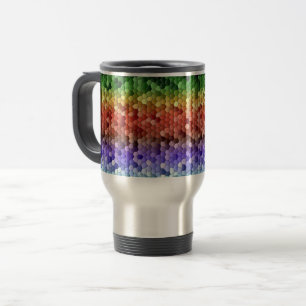 Mozaïekpatroon in regenboogkleuren reisbeker