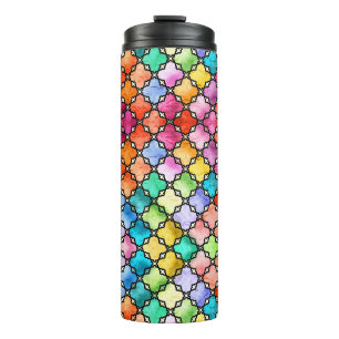 Mozaïekpatroon in regenboogkleuren thermosbeker