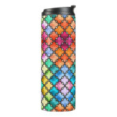 Mozaïekpatroon in regenboogkleuren thermosbeker (Gedraaid links)
