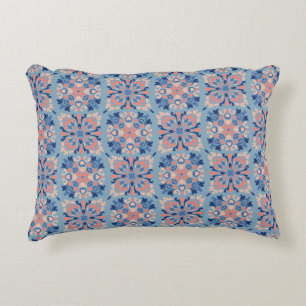 Mozaïekpatroon Stofblauw Accent Kussen