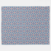Mozaïekpatroon Stofblauw Fleece Deken (Voorkant (Horizontaal))
