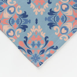 Mozaïekpatroon Stofblauw Fleece Deken