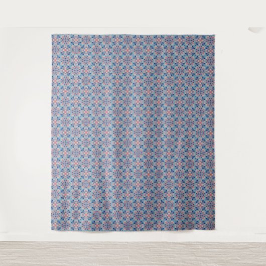Mozaïekpatroon Stofblauw Wandkleed (Voorkant)