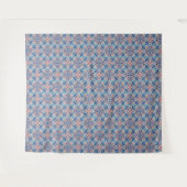 Mozaïekpatroon Stofblauw Wandkleed (Voorkant (horizontaal))