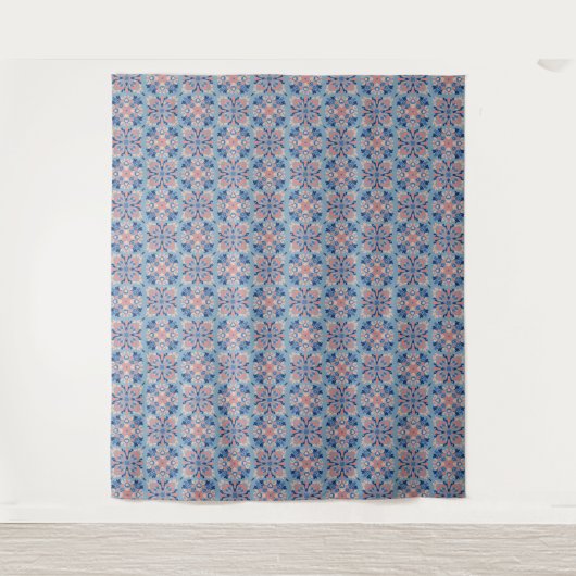 Mozaïekpatroon Stofblauw Wandkleed (Voorkant)
