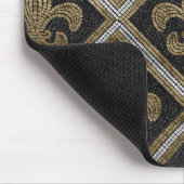 Mozaïekpatroon van de mozaïektegel, zwart en goud muismat (Hoek)