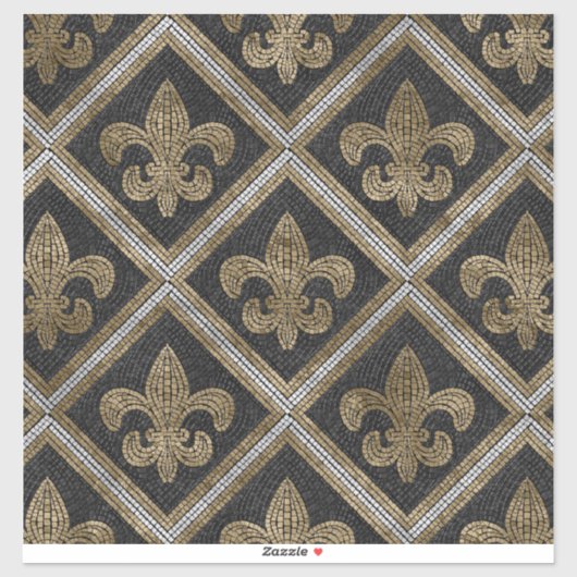 Mozaïekpatroon van de mozaïektegel, zwart en goud sticker (Vel)