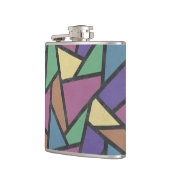 Mozaïekpatroon van gestreepte regenboogkleuren heupfles (Links)