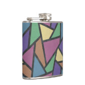 Mozaïekpatroon van gestreepte regenboogkleuren heupfles (Rechts)