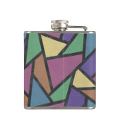 Mozaïekpatroon van gestreepte regenboogkleuren heupfles (Achterkant)