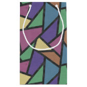 Mozaïekpatroon van gestreepte regenboogkleuren klein cadeauzakje (Achterkant)