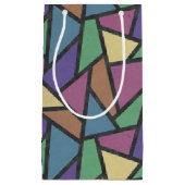 Mozaïekpatroon van gestreepte regenboogkleuren klein cadeauzakje (Voorkant)