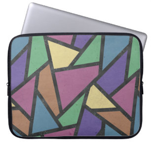 Mozaïekpatroon van gestreepte regenboogkleuren laptop sleeve