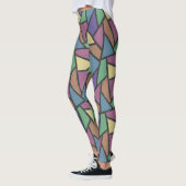 Mozaïekpatroon van gestreepte regenboogkleuren leggings (Links)